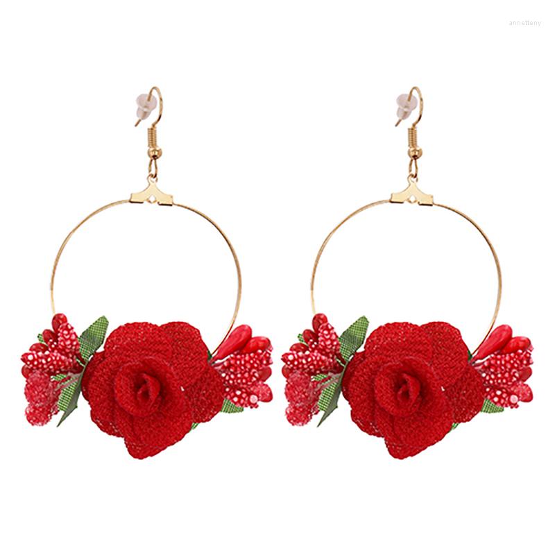 

Dangle Earrings ZHINI 2023 Korean Exaggerate Big Flower Drop For Women Boho Vintage Gold Color Statement Earring Jewelry