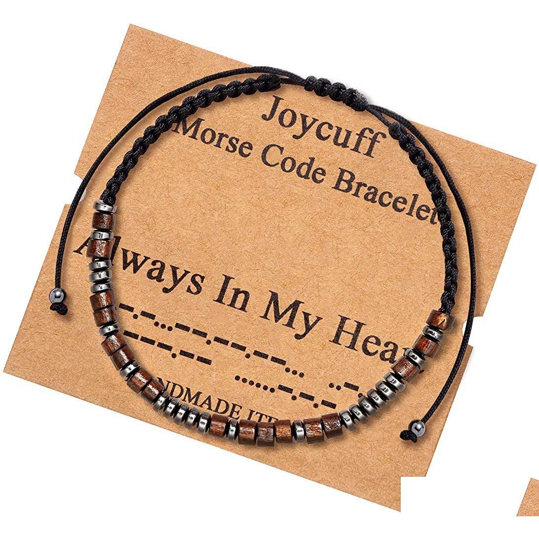 

Charm Bracelets Handmade Morse Code In My Heart Lover Friendship Bracelet For Women Men Bff Chain Jewelry Promise Gifts Drop Delivery Dhfnl