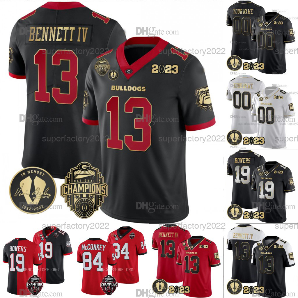 

UGA Georgia Football Jersey 2023 National Champions Jersey Stetson Bennett IV Milton Kenny McIntosh Edwards Ladd McConkey Mitchell Starks Bowers, Red