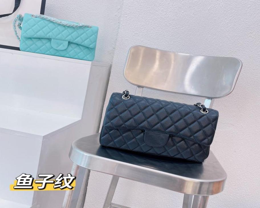 

Whole Designer bags Women real leather Handbags Caviar Chain Shoulder Tote bag Black Calfskin Classic Fashion Cross body 26cm 6489333, Army green