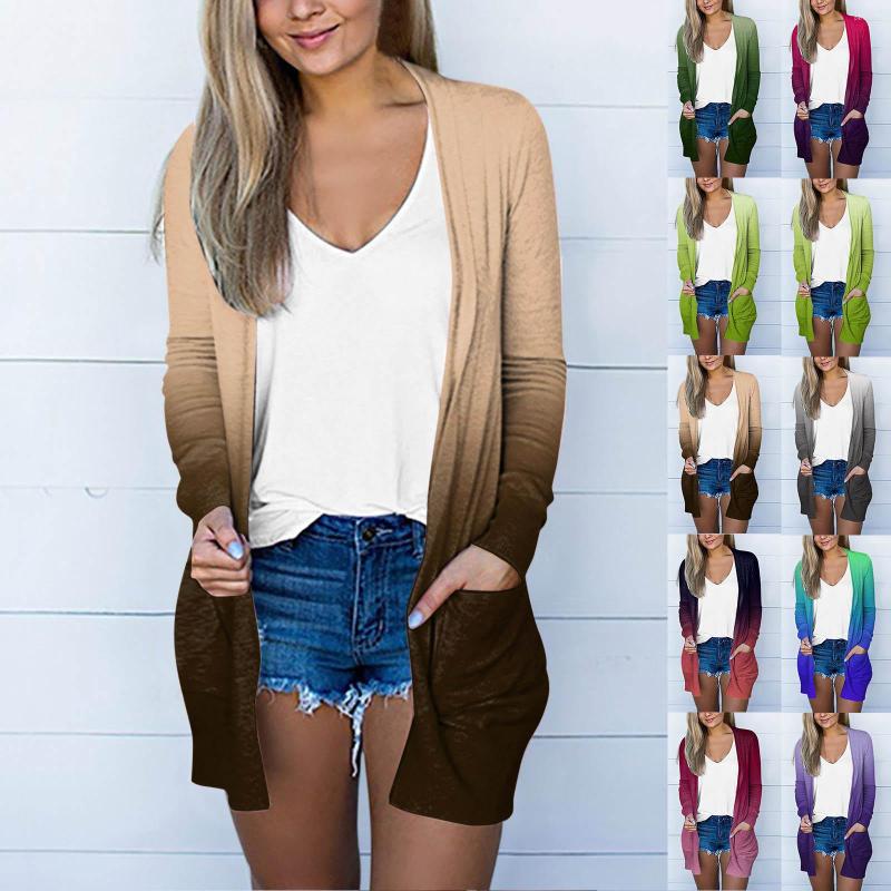 

Women's Jackets Knitted Cardigan Women Irregular Long Sleeve Coat Sweater Womens Fashion Casual Solid Loose Hooked Up, Hot pink