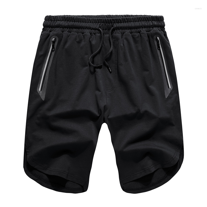 

Men' Shorts Summer Sports Running Men' Casual Pull Rope Elastic Capris Youth Beach Pants Joggers European Size, Black