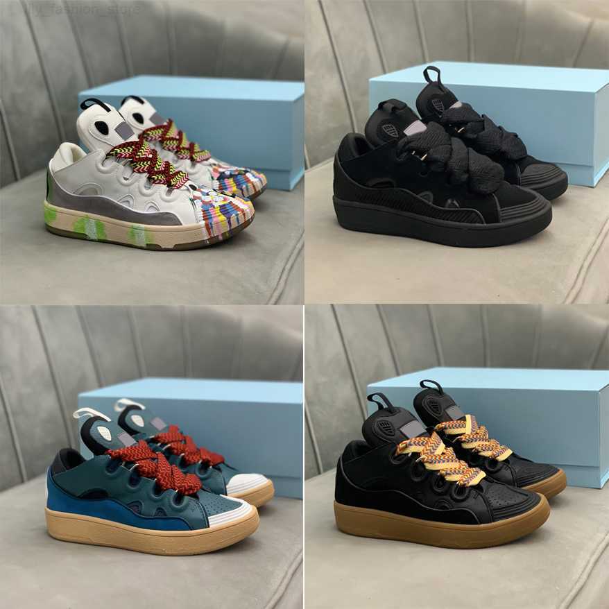 

Women Fashion Designer Curb Painted Low Top Casual Shoes Catwalk Stitching Embossed Suede Leather Rubber Platform Loafers Breathable Sneakers Size 35-46, 17