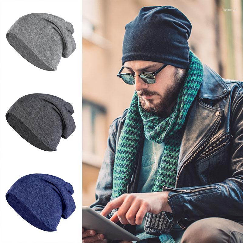 

Berets Solid Color Autumn Spring Beanies Hats For Man Male Classical Hip Hop Bonnet Caps Soft Cotton Windproof Skullies Gorros, Black