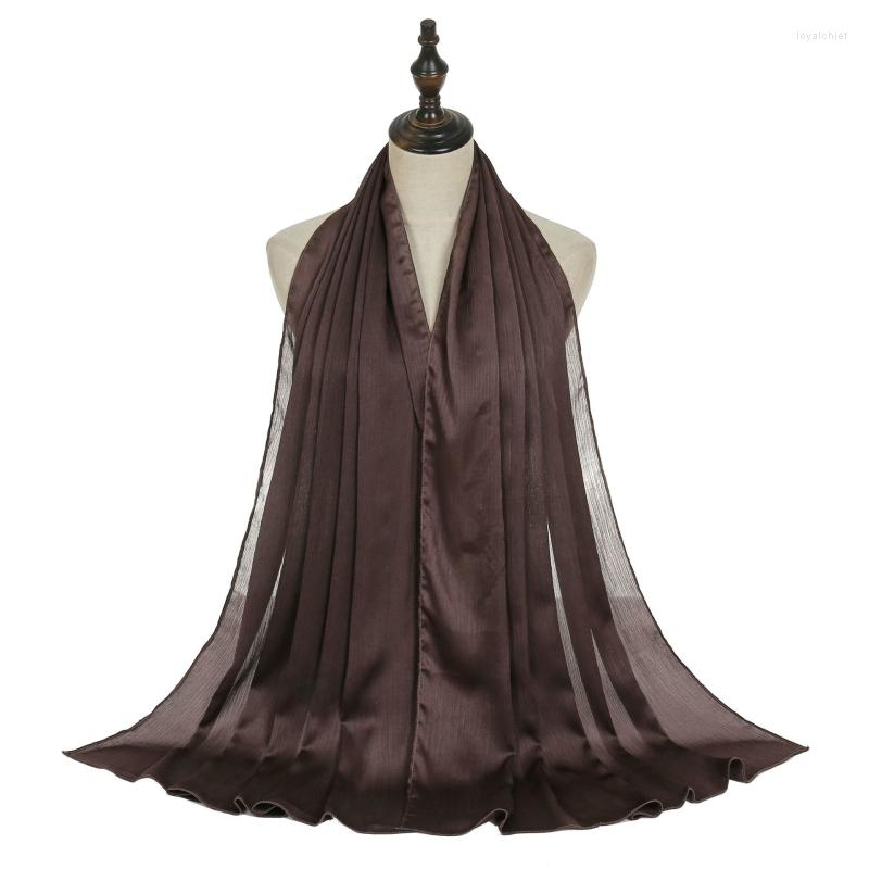 

Scarves Muslim Fashion Plain Crinkle Scarf Solid Color Hijabs For Women Arab Islamic Shiny Turban Shawls Head Wraps Malaysia Headband
