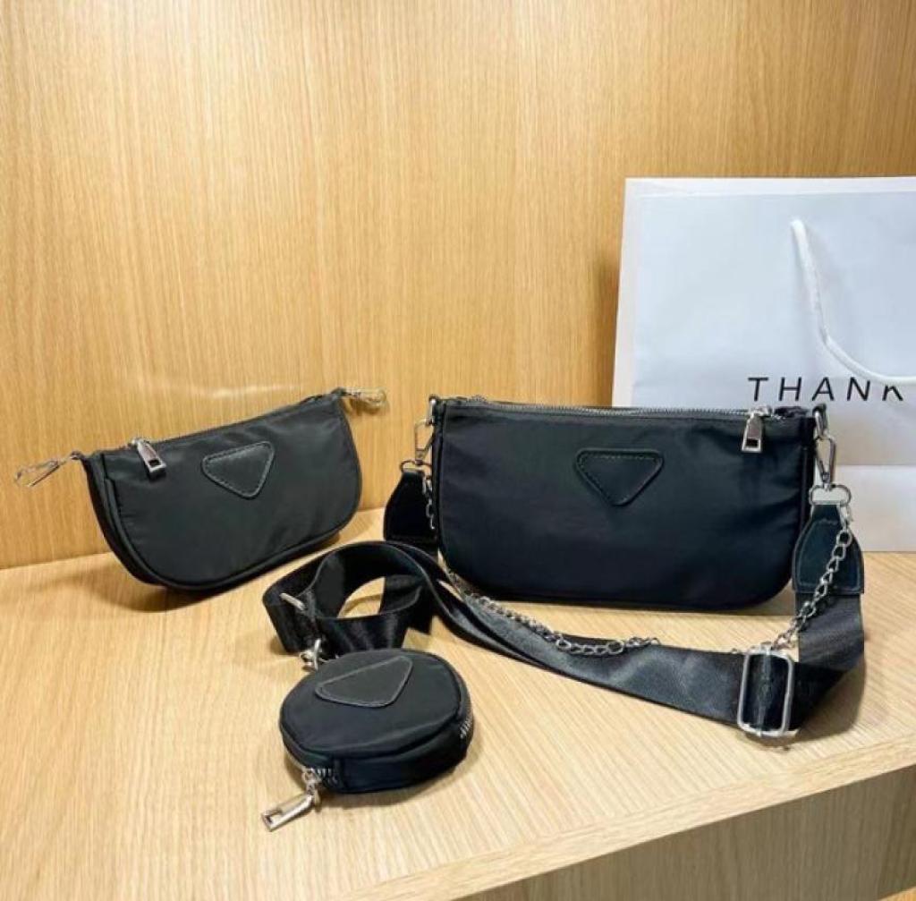 

selling Designer Luxury Plain black Shoulder Bags Nylon canvas Handbags wallet women Chains bags Crossbody bag Hobo purses tot9725983