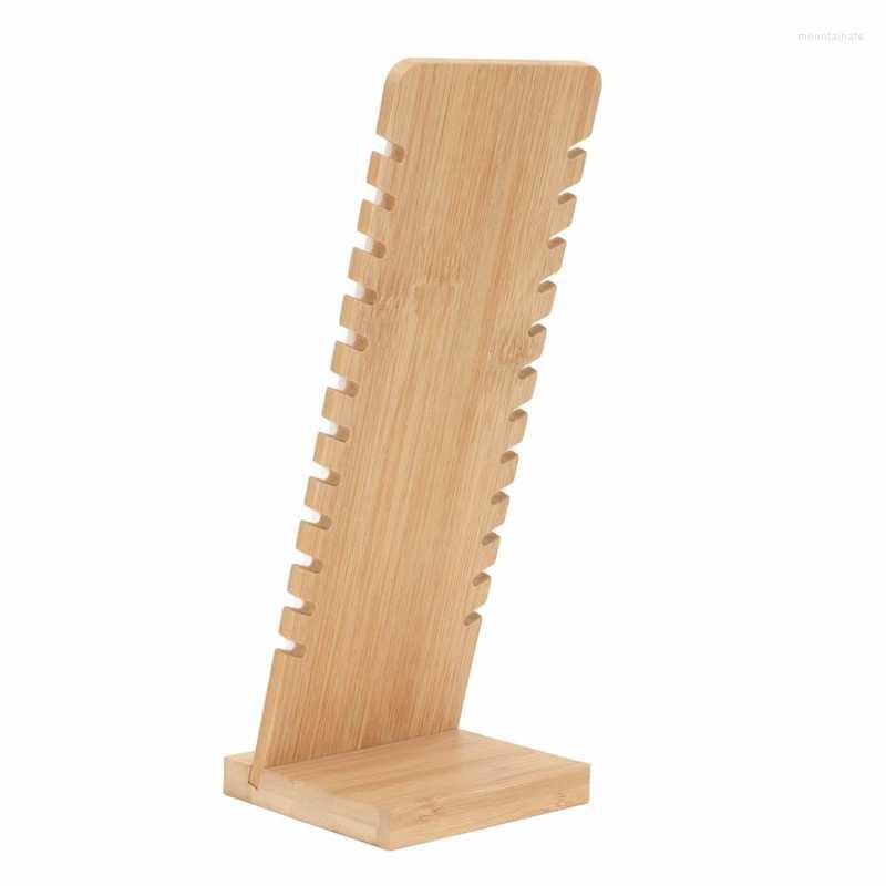 

Jewelry Pouches Bamboo Necklace Display Stand Beige For Store