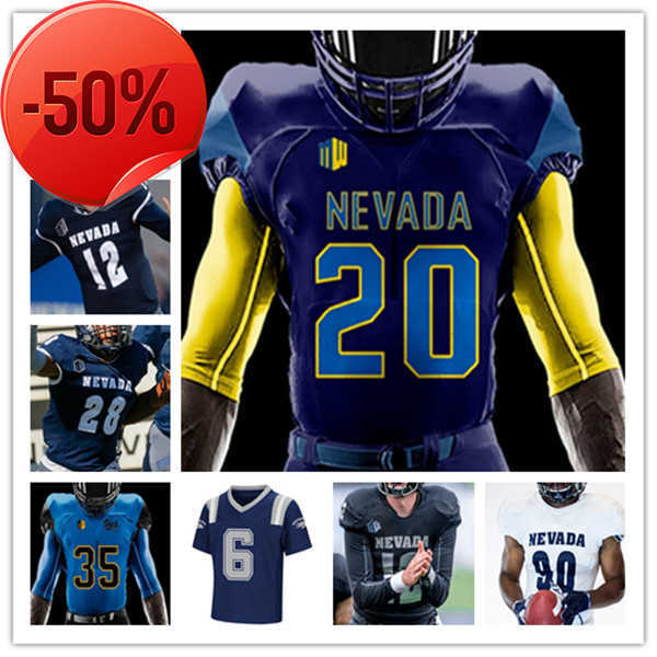 

Custom College Football Nevada Wolf Pack Jersey Carson Strong Sam Hammond Toa Taua Trevor Price Daniel Grzesiak Dom Peterson Romeo Doubs Devonte Lee, Men blue