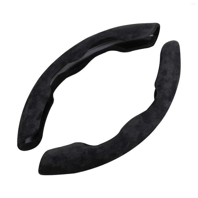 

Steering Wheel Covers 2pcs Cover Interior Decoration Men Women Easy Install Non Slip Universal Solid Suede Car Accessory Wear Resistant