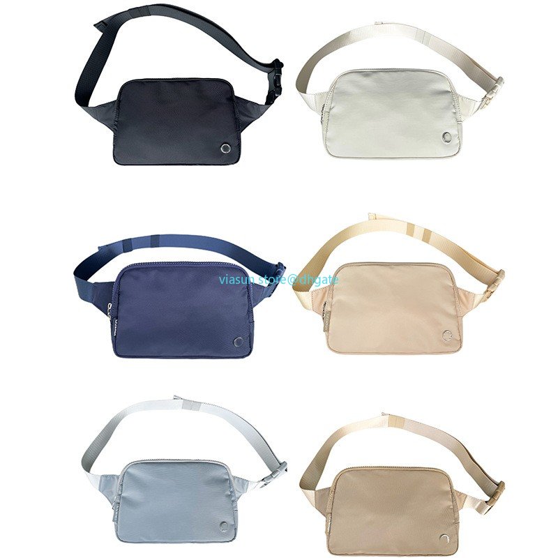 

2023 New lu everywhere polyester chest belt Bag yoga sport Men womens Crossbody Shoulder fanny pack portable Waist bum bags 2L wallet purse