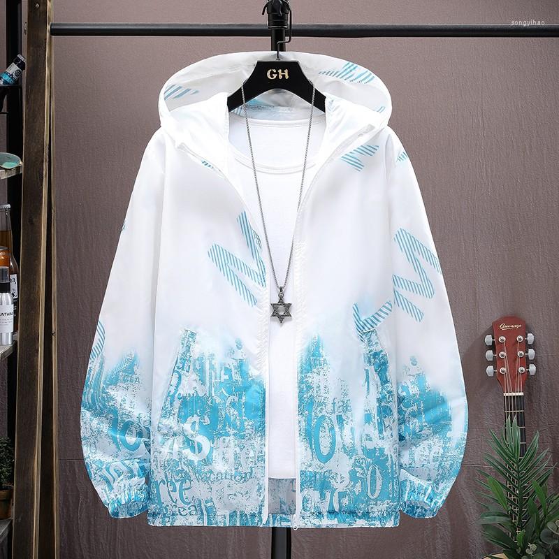 

Men's Jackets Summer Printed Jacket 2023 Thin Sprint Coat Sun Protection Top Outdoor Sports Fishing Breathable Speed, Blue