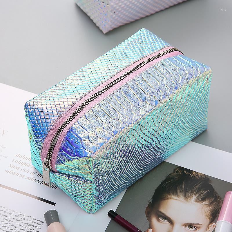 

Cosmetic Bags 2PCS/PACK Selling Waterproof Laser Bag Holographic Travel Small Square Leather Toiletry Pouch, Color 03 2pcs