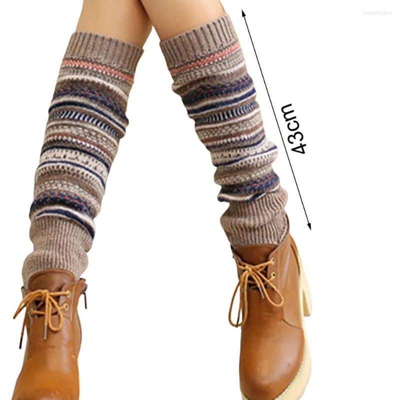 

Women Socks Tear-resistant 1 Pair Beautiful Retro Winter Warm Comfortable Protectors Ribbed Cuffs Daily Wear, Khaki