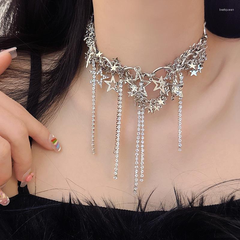 

Chains Fringed Star Necklace Luxury High Sense Clavicle Chain
