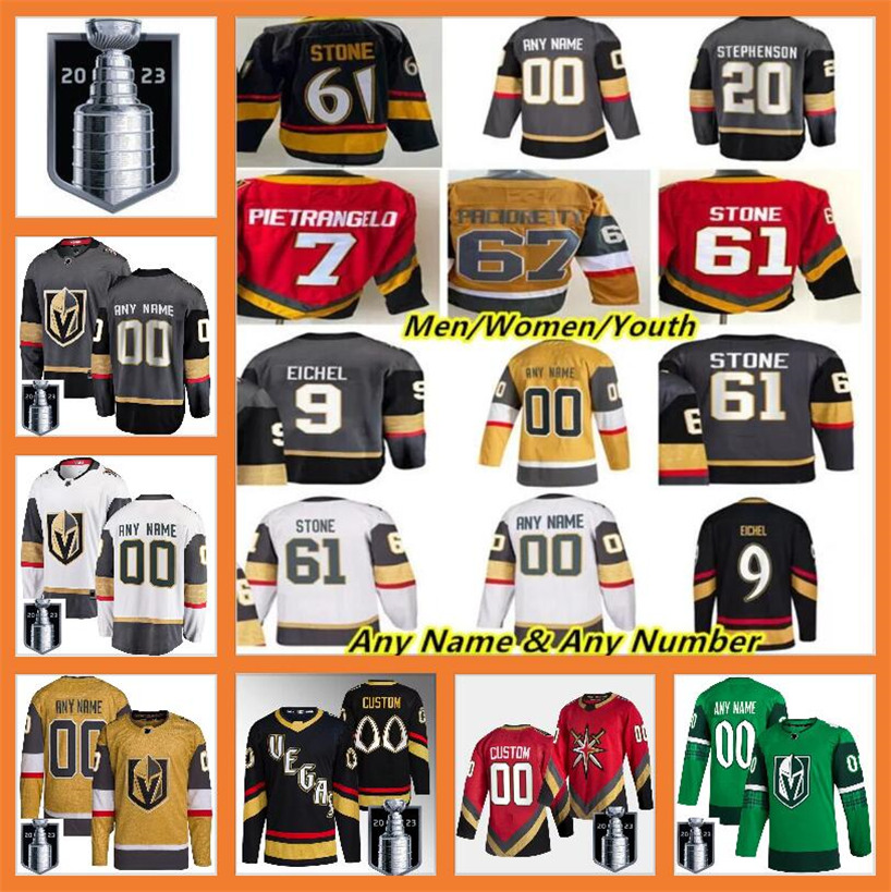 

2023 Stanley Cup Jerseys Custom Vegas Golden Knights Hockey NHLCv Jack Eichel Mark Stone William Karlsson Alex Pietrangelo Jonathan Marchessault Shea Theodore, Color