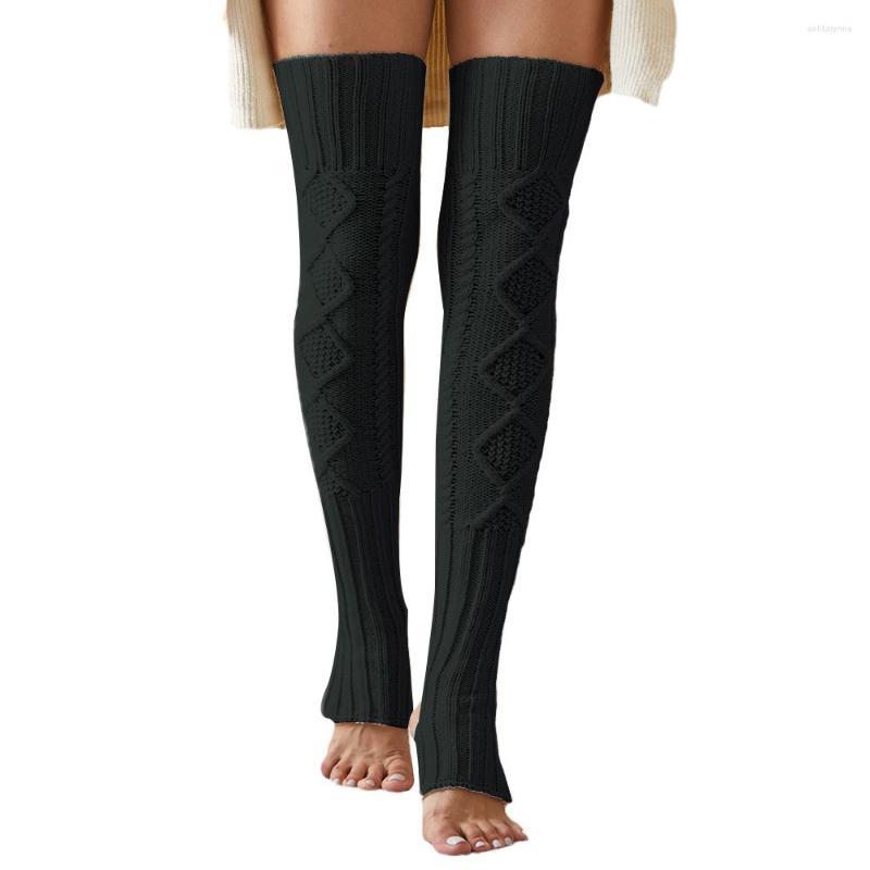 

Women Socks 2023 Sexy Black Thigh High Over The Knee Fashion Women's Long Knitted Stockings For Girls Ladies Winter Knit, White