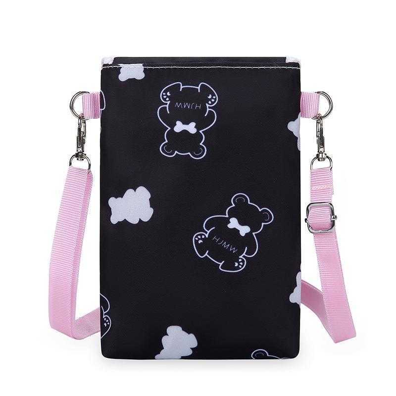 

Mobile Phone Bag Womens Cute Sweet Girly Shoulder Messenger Coin Purse Bow Printed Bear Satchel, Pink blue tie dye