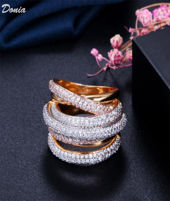 

Donia jewelry luxury ring fashion geometric line copper microinlaid color full zircon European and American creative designer gif98056866