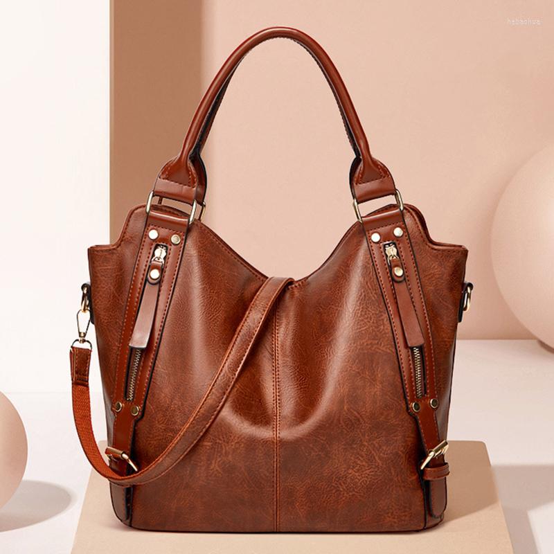 

Evening Bags Women Handbag Luxury High Quality Big Capacity Shoulder Bag Side Pockets Design Hand PU Fashion Totes For Ladies, Dark grey