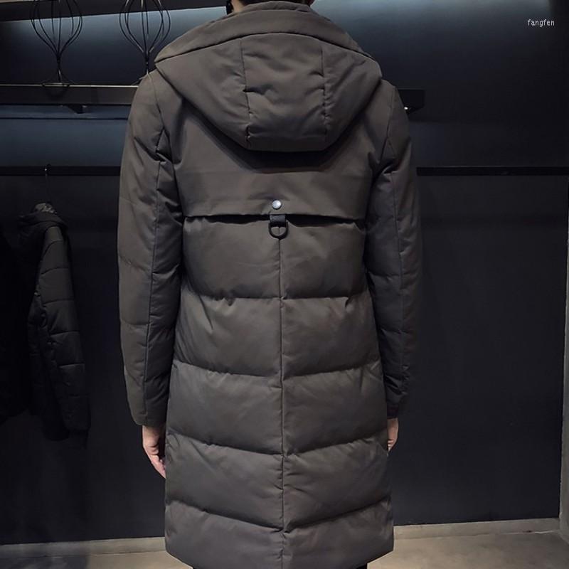 

Men's Down Fashion Winter Men Long Thick Warm Parka Coats Mens Hooded Jacket Black Grey 5XL High Quality Brand Clothing