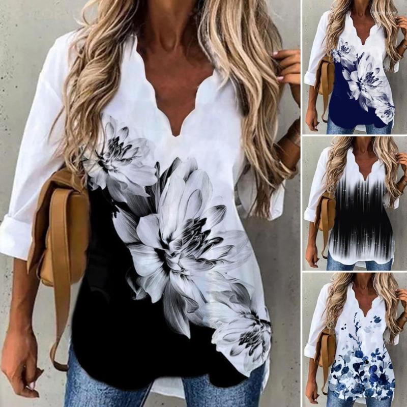 

Women's Blouses Women's Summer Lapel Collar Shirt Long Sleeve Fashion Elegant Casual Button Office For Daily Wear, Black