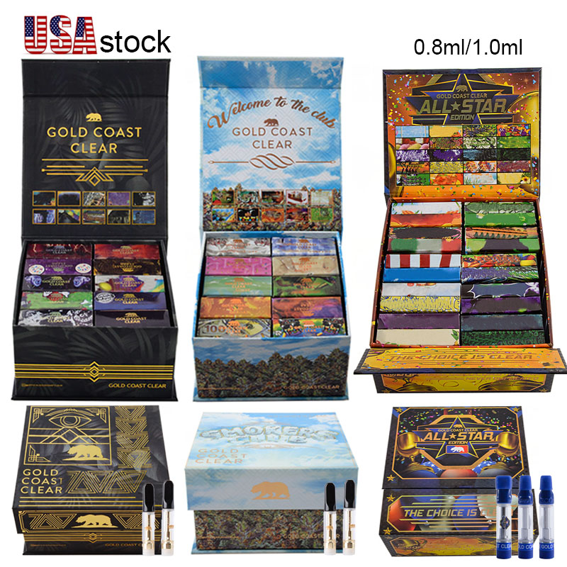 

USA Stock Gold Coast Clear Atomizers All Star Smokers Club Limited Edition Empty Vape Cartridges Pen Packaging 0.8ml 1ml 510 Thread Thick Oil Ceramic Carts