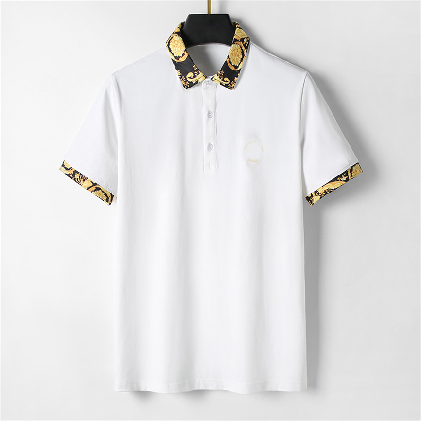 

2023 SS Summer Mens Polos Shirt Designer T Shirts Short Polo Man Tops With Stripe Neck Tshirts Unisex Streewears Short Sleeves M-3XL #66, 1 embroidered