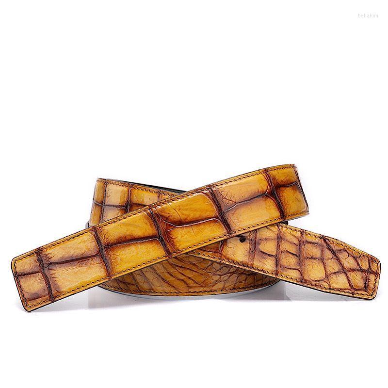 

Belts 2023 Fashion 3.8cm Belt High Quality For Men Women Genuine Crocodile Leather Strap Luxury Crocodilian, White