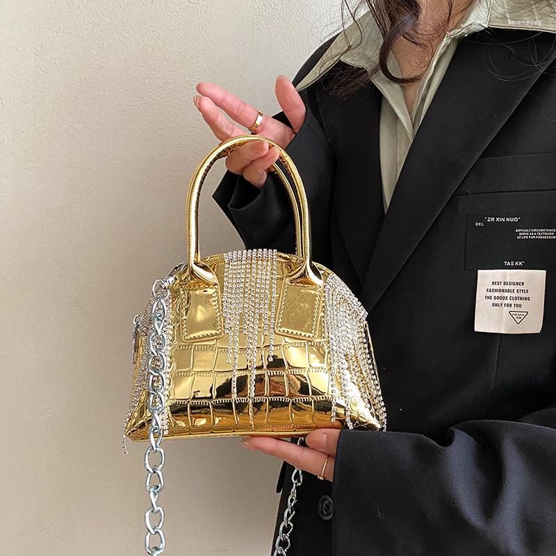 

Evening Bags 2023 Lacquer Leather Hand For Women High Quality Shoulder Bag Deluxe Diamond Crossbody Cute Purses And Handbags, Pink shoulder bag