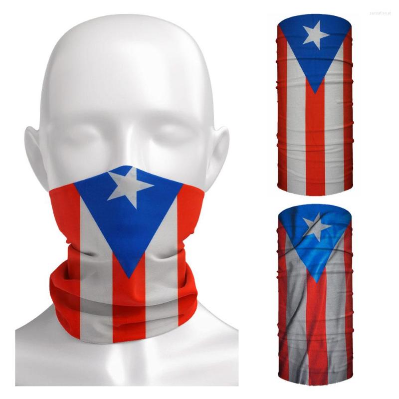 

Scarves USA Puerto Rico Flag Bandana Summer Outdoor Headband Breathable Cycling Face Mask Multifunction UV Protective Scarf Balaclava
