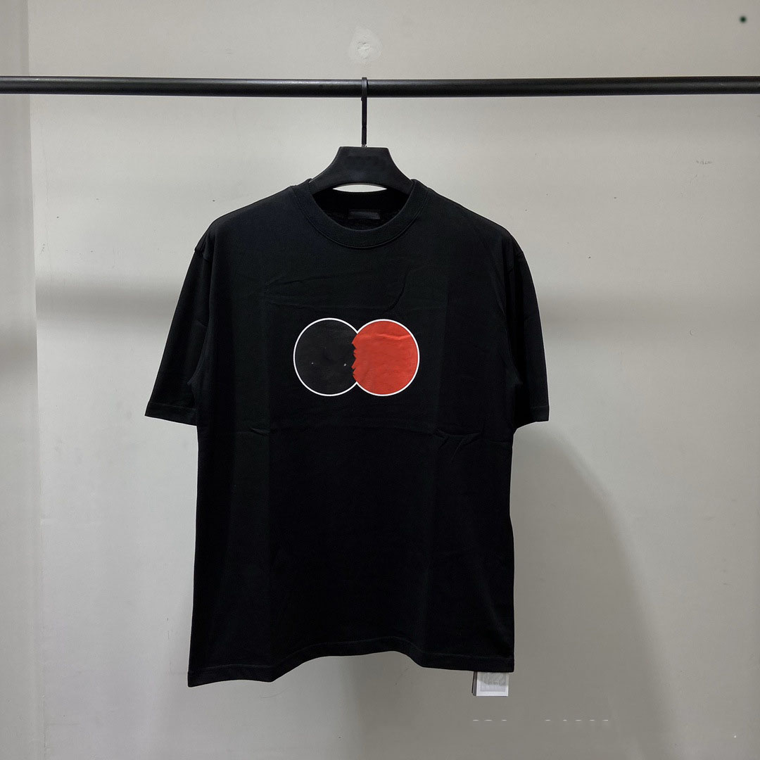 

Fashion os tshirts mens white t shirt designers luxury MasterCard Double Loop Logo Printed Short Sleeve European Station Paris Fashion Brand Cotton Loose T shirt, Black