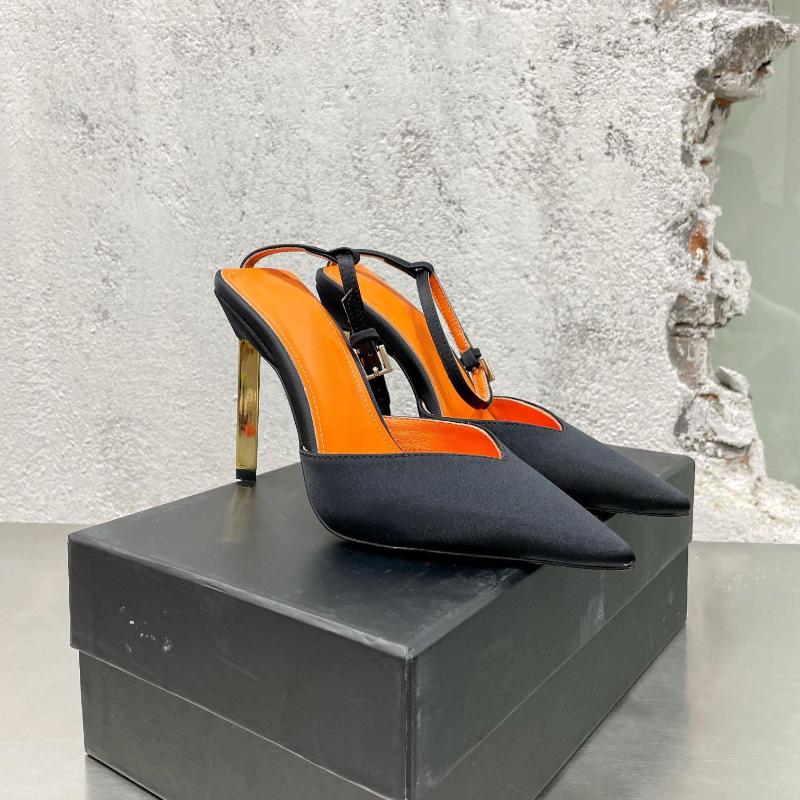 

Sandals Elegant Pointed Toe High Heels Mixed Colors Designer Ankle Strap Women Shoes Summer Outdoor Unique Metal, Picture shown