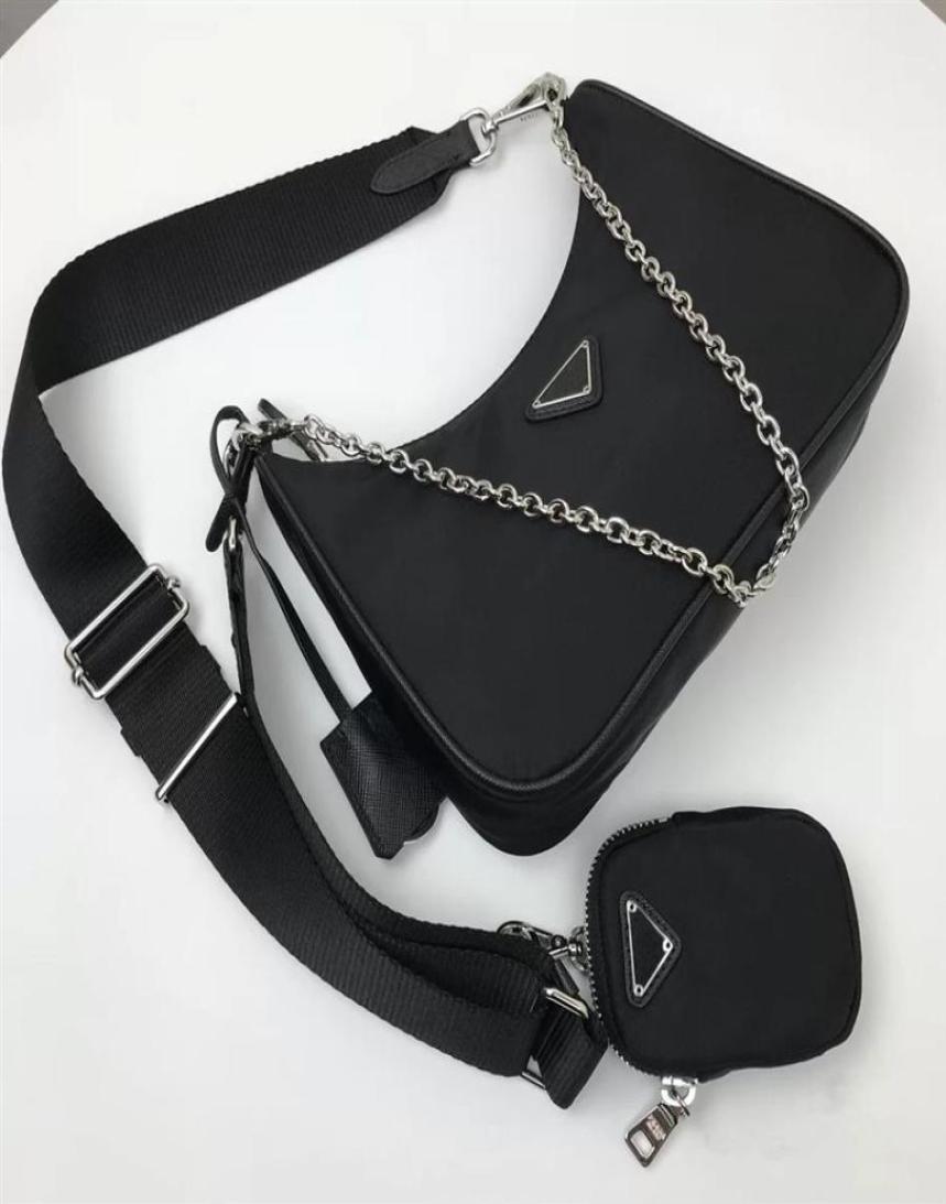 

7A quality threepiece set nylon bag ReEdition 2005 2000 women crossbody shoulder tote clutch chains Luxurys Designers Ladies gif2645519, Peach