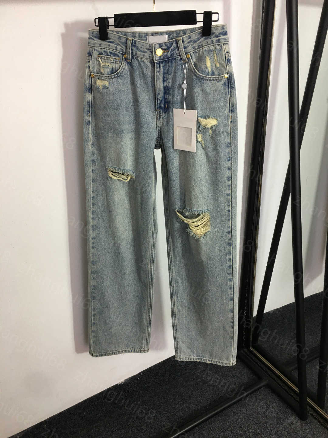 

23ss designer women jeans Womens Pants Denim jeans Presbyopia logo print high-waisted wide-leg denim trousers High quality womens clothing