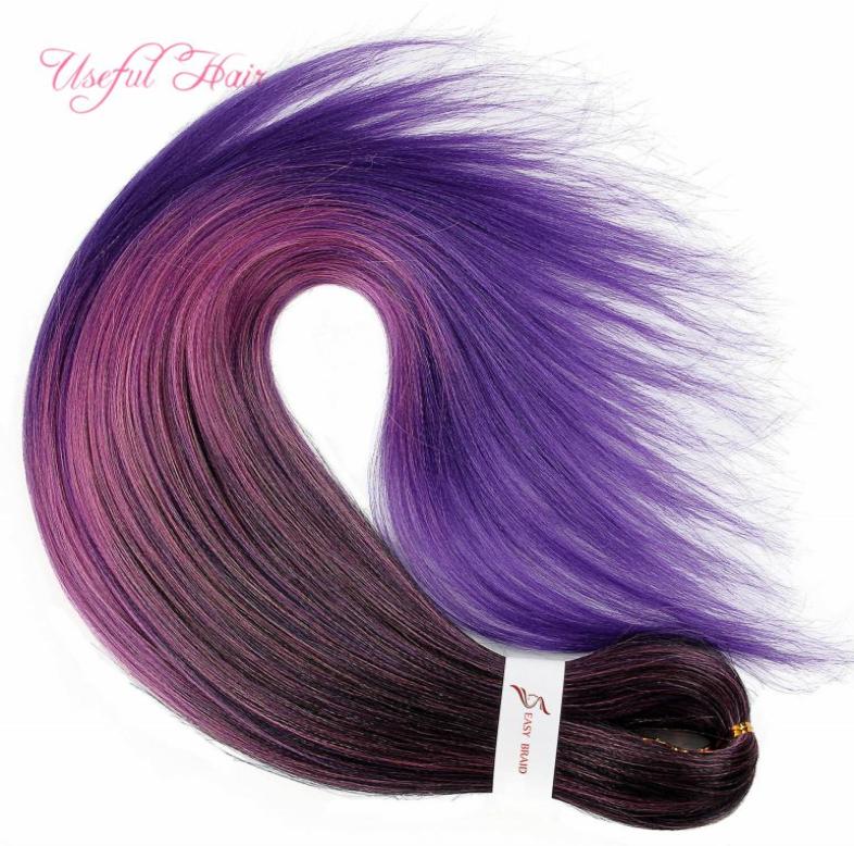 

Pre Stretched Ombre Easy black marley Jumbo Synthetic Braiding Hair fashion new Crochet Purple Hair Extensions More Lighter Jumbo 4894336, 1b+30