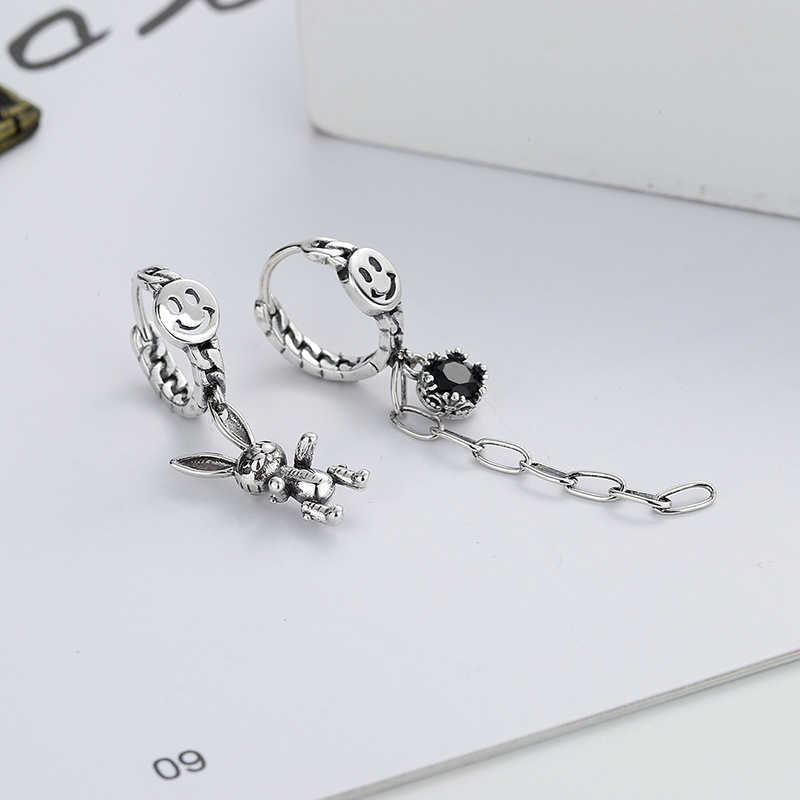 

Yunchaoxuan Silver Street patting wind asymmetry rabbit Tassel Earrings personality trend Earrings female