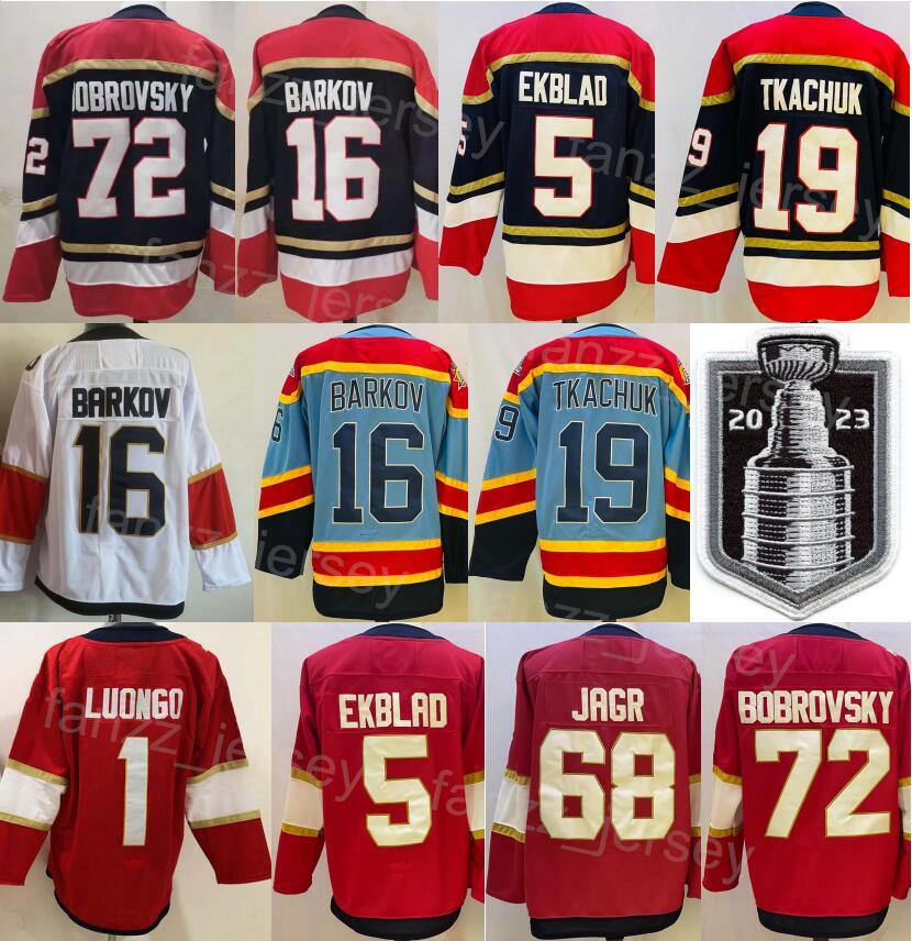 

Stanley Cup Finals 2023 Hockey 19 Matthew Tkachuk Jersey 72 Sergei Bobrovsky 5 Aaron Ekblad 16 Aleksander Barkov 68 Jaromir Jagr 1 Roberto Luongo Stitched Sport M-Z-H, 16 blue