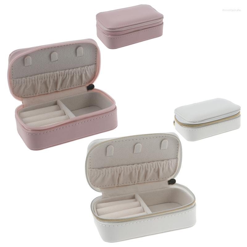 

Jewelry Pouches Small Travel Box Mini Organizer Portable Display Storage For CASE Rings Earring Necklace Gift