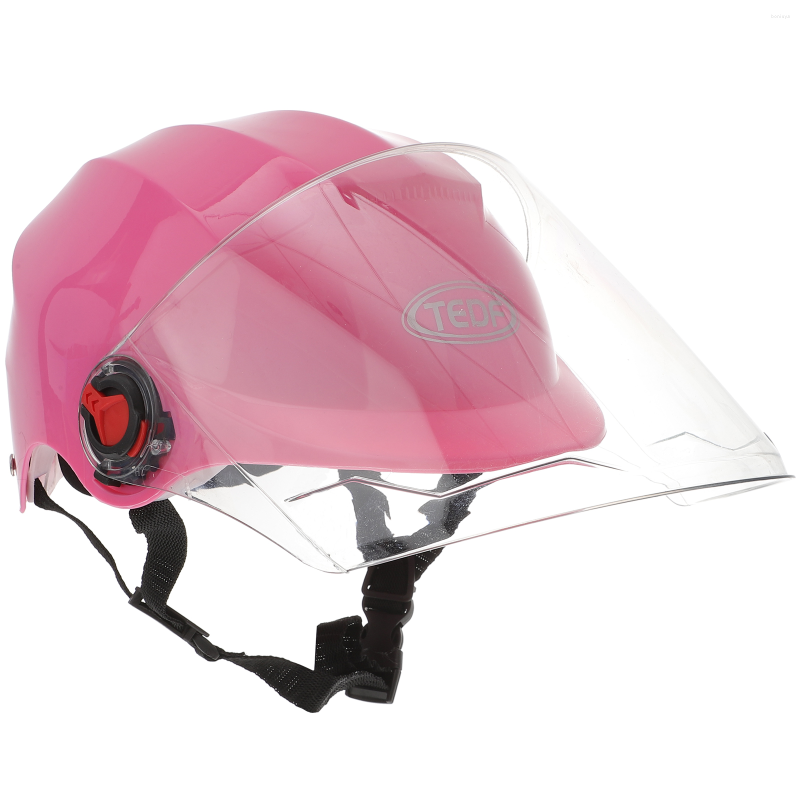 

Motorcycle Helmets Women Road Bicycle Riding Cap Safety Beanie Motorcycles Scooter Adult Bike Cycling Visor, Pink hd long mirror