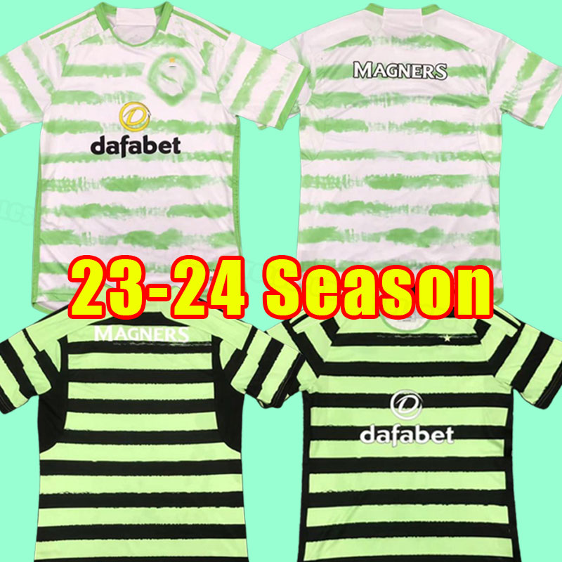 

23/24 Celtic Home FC Soccer Jerseys KYOGO JOTA AJETI Daizen Carter-Vickers 2023 2024 McGregor ABADA TURNBULL STARFELT 3RD Football Shirts Fans Player version, Away