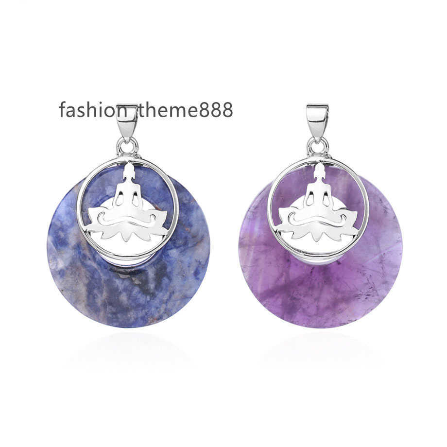 

High quality new style vintage peace buckle pendant necklace jewelry natural stone tiger eye lapis lazuli healing pendant