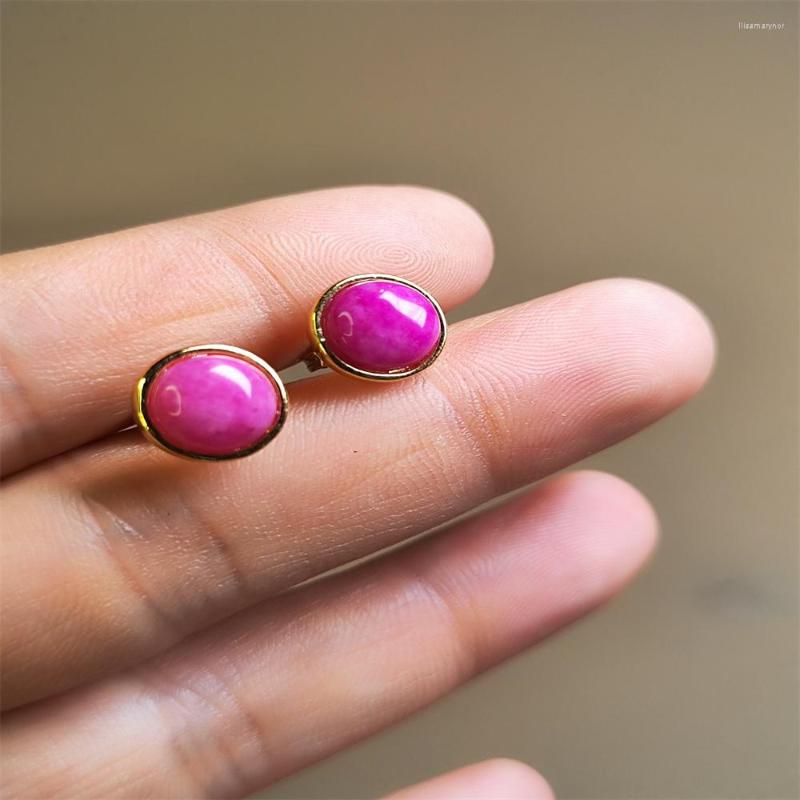 

Dangle Earrings 925 Sterling Silver Natural Jade Jewerly Peach Pink Gemstone Hook For Women