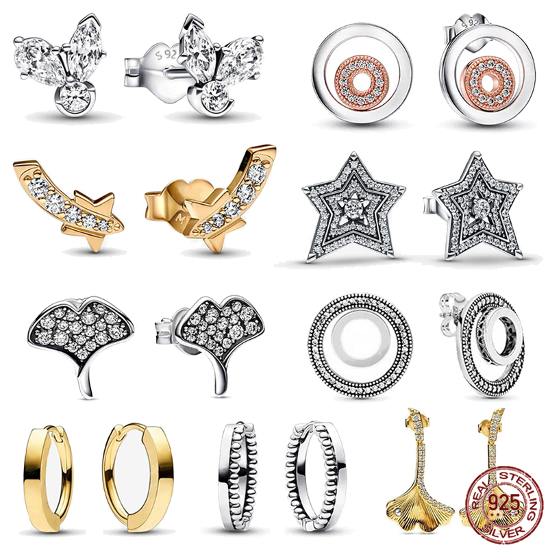 

Charm Earrings 925 Sterling Silver Asymmetrical Heart Shaped Double Round Earrings Delicate Women's Earrings Jewelry Gift