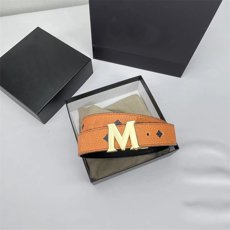 

Simply M designer belt for man luxury leather belts gold plated letter buckle cintura homme party black brown white womens belt suits jeans decorative ga06 C23, As show