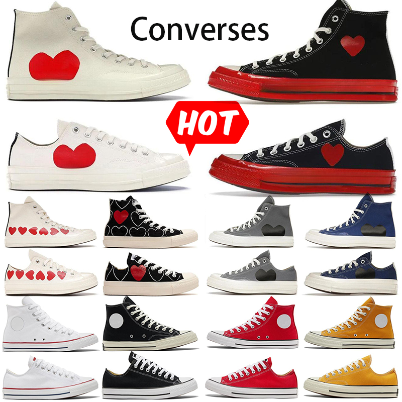 

2023 Classic Casual Shoes Sneakers 1970s canvas shoes Conver high low all stars sneakers Star Chuck 70 Chucks 1970 Name red heart shape platform big size trainers, 40