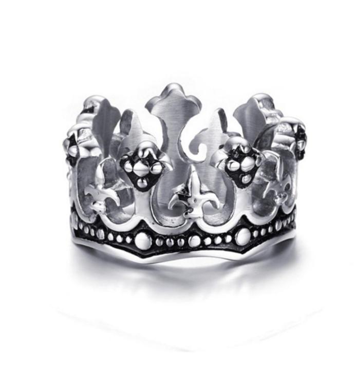 

Fashion Men039s Rings Black Royal King Crown Knight Fleur De Lis Cross Vintage Rings for Men Jewelry Size 7157344606