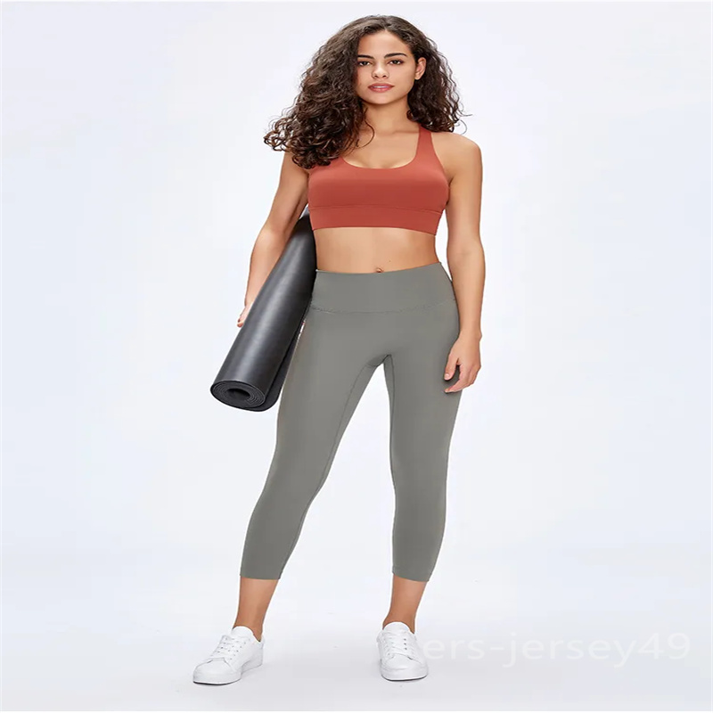 

Womens Yoga Leggings Nake Feeling Outwork LU Capri Pants Gym elasticity Tight High-Rise High Waist Outfit No T-Line Elastic Tight Solid Color Sports Trousers, 03
