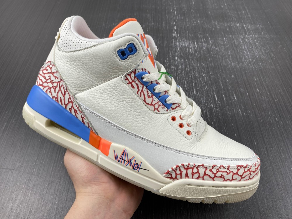 

2023 Authentic Jumpman 3 3s Basketball Shoes White Blue Orange Designer Sports Sneakers Shoes Ship With box, 3s white blue orange