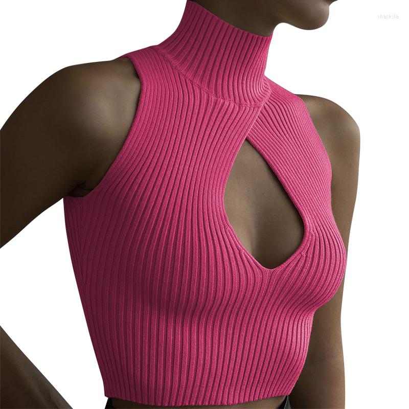 

Women' Sweaters Pink Turtleneck Skinny Summer Sunny Hoilday Happy Wear Freely Cozy Halter Tank Top Ladies Casual 2023 Solid Knitwear, Color 5