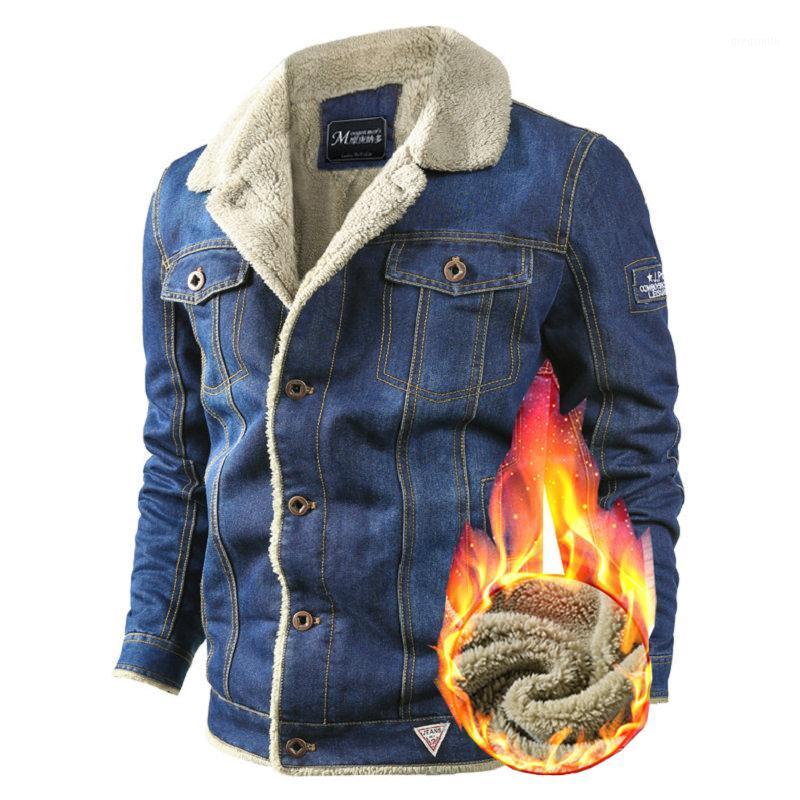 

Men's Jackets Brand Denim Mens Jacket Autumn Winter Military Jeans Men Thick Warm Bomber Army Coats, Dark blue